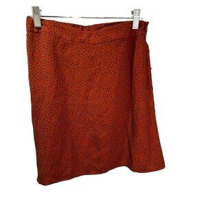 Rust Orange & Black‎ Polka Dot Mini Skirt With Side Zipper By BP. Size S